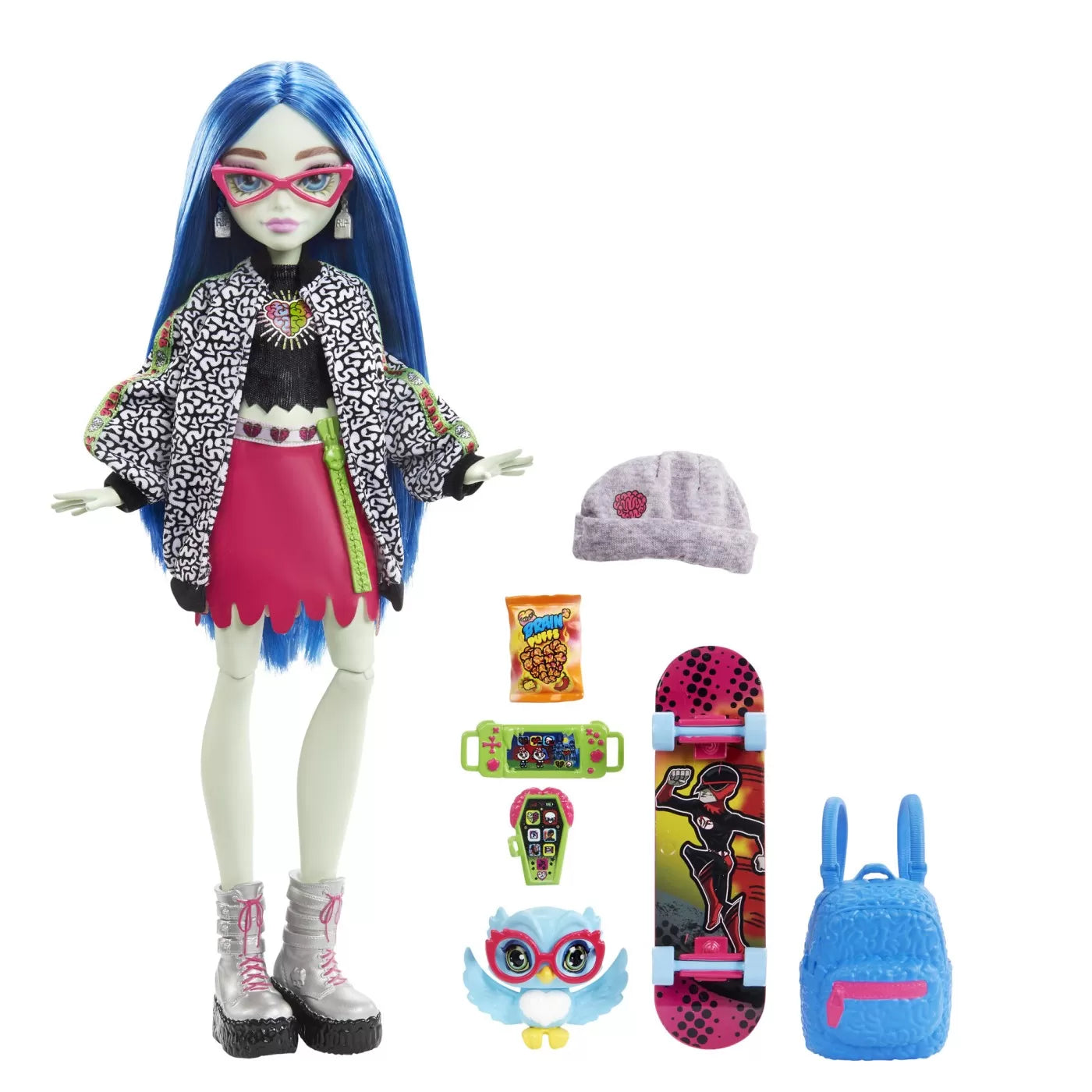 MONSTER HIGH PAPUSA GHOULIA YELPS CU ANIMALUT SI ACCESORII, MONSTER HIGH