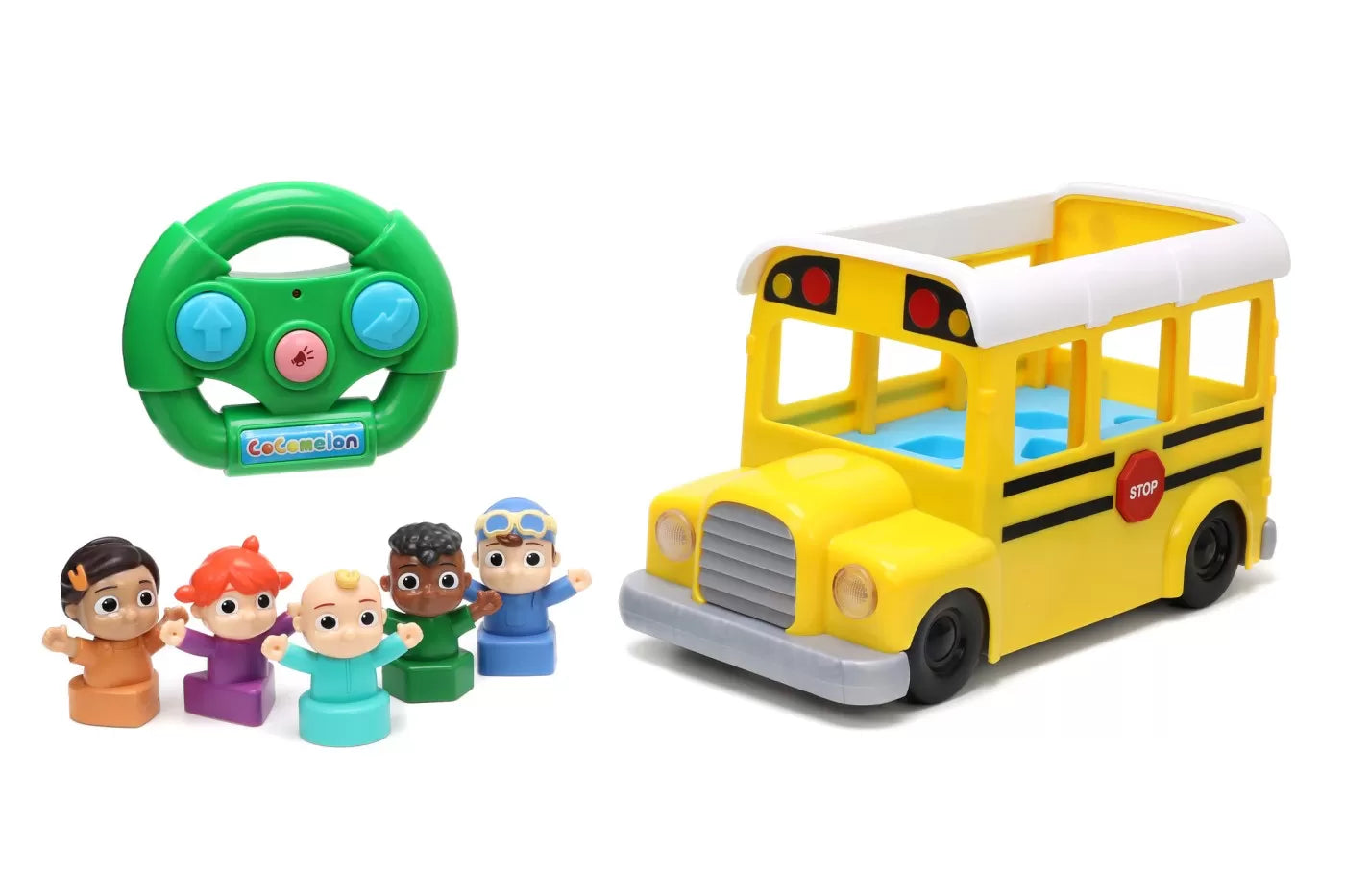 COCOMELON AUTOBUZUL SCOLAR RC CU SUNETE SI LUMINI SCARA 1:18, JADATOYS