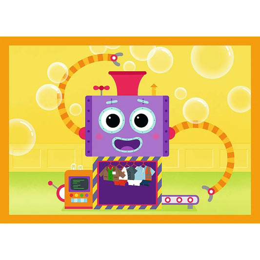 PUZZLE TREFL 4IN1 PLANETA MILO INTALNIRE CU MILO SI PRIETENII, TREFL 4IN1