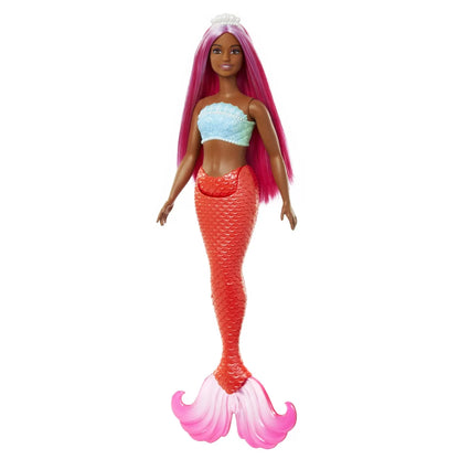BARBIE DREAMTROPIA PAPUSA SIRENA CU PAR MAGENTA SI COADA PORTOCALIE, BARBIE - DREAMTOPIA