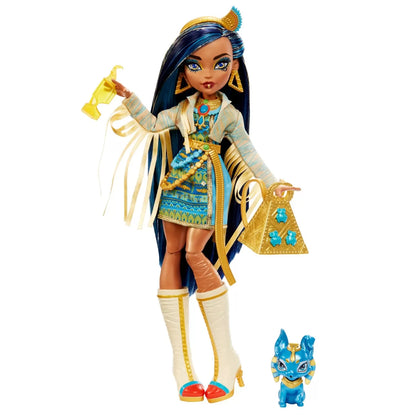 MONSTER HIGH PAPUSA CLEO DENILE CU ANIMALUT SI ACCESORII, MONSTER HIGH
