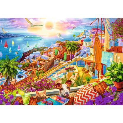 PUZZLE 1000 PREMIUM PLUS TEA TIME VIZITAND SANTORINI, TREFL 1000P