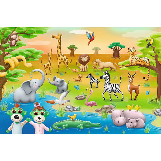 PUZZLE TREFL 24 MAXI BABIES AND THE BEAR SAFARI, TREFL 24M