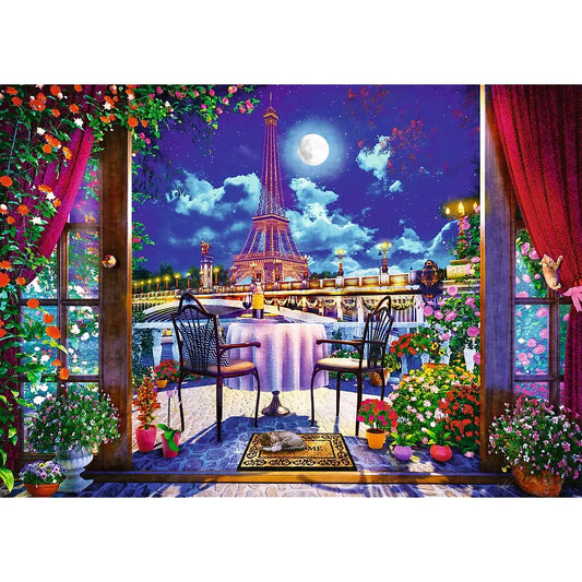 PUZZLE TREFL 1000 PREMIUM PLUS TEA TIME PARISUL IN LUMINA LUNII, TREFL 1000P