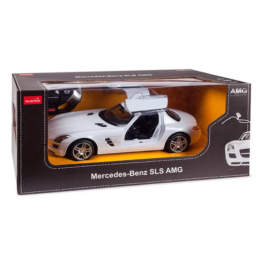 MASINA CU TELECOMANDA MERCEDES-BENZ SLS ALB SCARA 1 LA 14, RASTAR 1:14