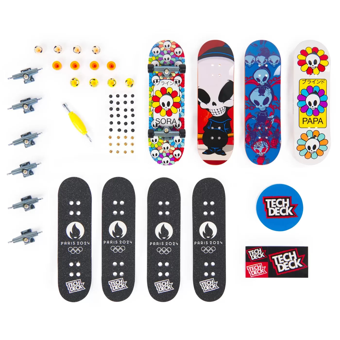 TECH DECK PACHET 4 PIESE FINGERBOARD PAPA 9.6CM , TECH DECK
