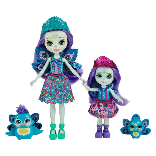 ENCHANTIMALS SET PAPUSI SURORI SI ANIMALUTELE LOR PATTER PEACOCK SI FLAP SI PIERA PEACOCK SI FEATHER, ENCHANTIMALS - SET