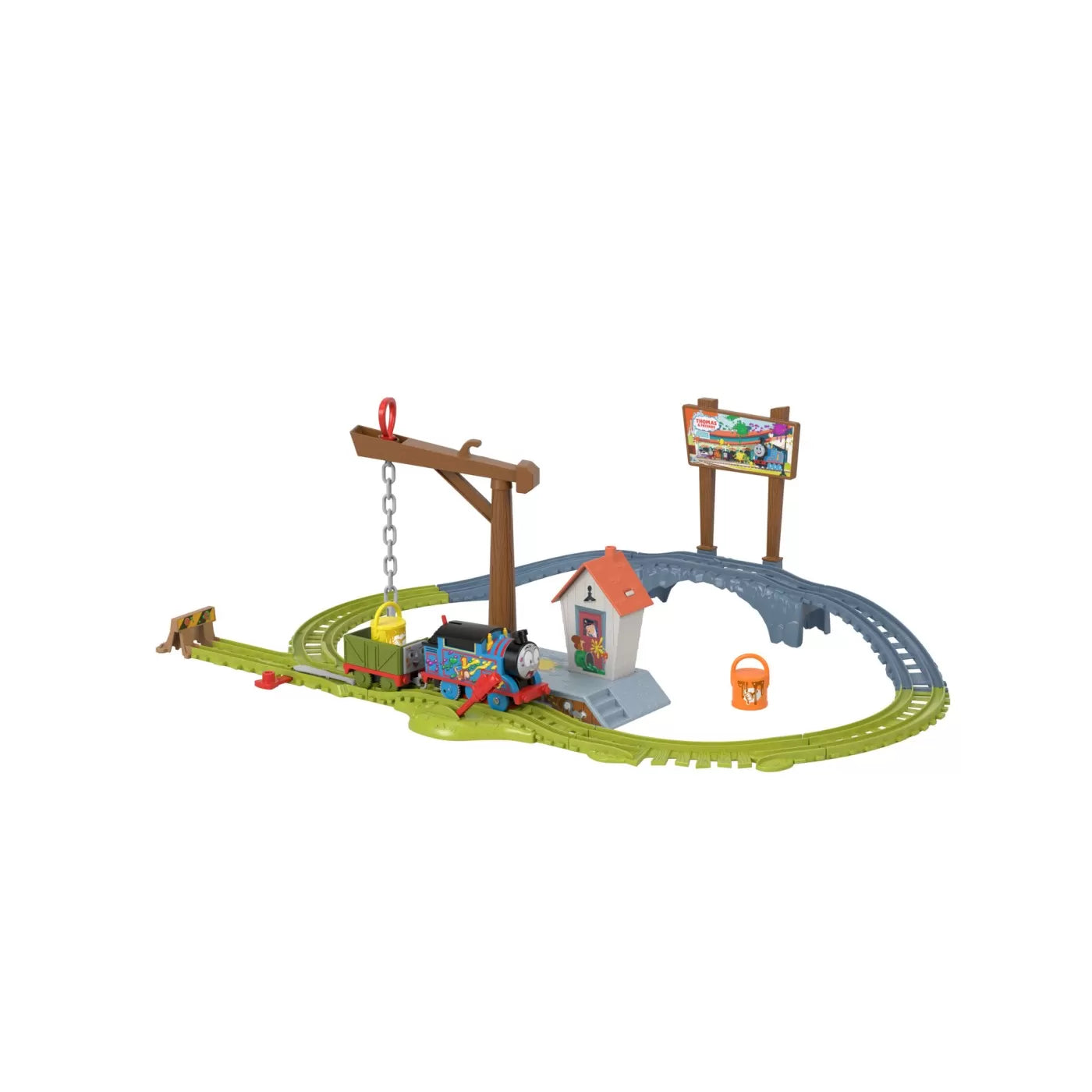 THOMAS SET DE JOACA CU LOCOMOTIVA MOTORIZATA THOMAS LIVREAZA VOPSEAUA, THOMAS - THOMAS
