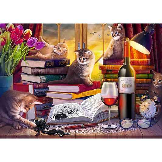 PUZZLE TREFL 2000 NOAPTEA PISICILOR , TREFL 2000P