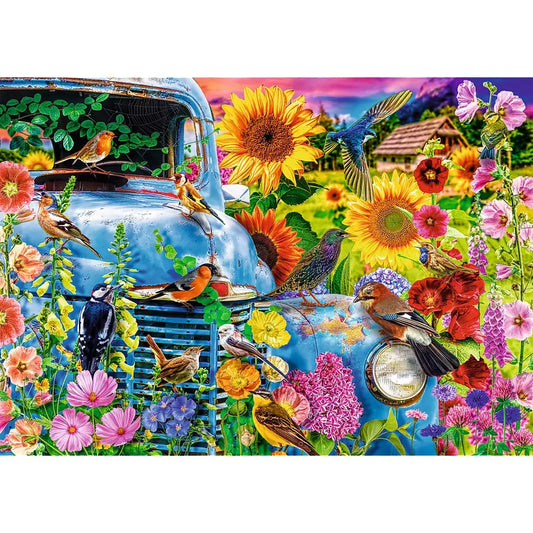 PUZZLE TREFL 1000 PREMIUM PLUS TEA TIME VIATA LA TARA PASARI CANTATOARE, TREFL 1000P