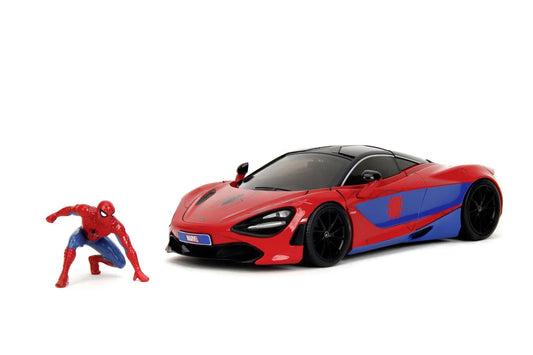 JADA MARVEL SET FIGURINA SPIDER MAN SI MASINUTA METALICA MCLAREN 720S SCARA 1 LA 24, JADATOYS