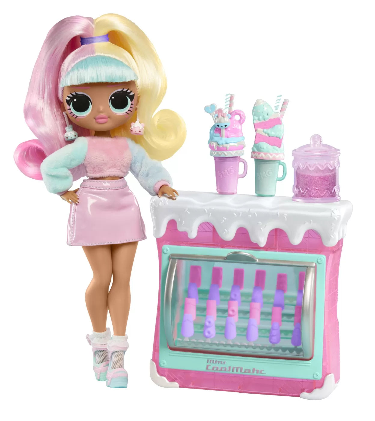 L.O.L. SURPRISE! OMG SWEET NAILS CANDYLICIOUS SPRINKLES SHOP SET PAPUSA CU ACCESORII, LOL SURPRISE