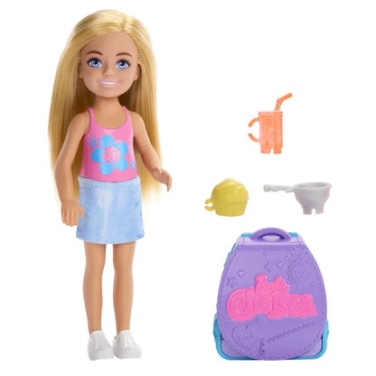 BARBIE PAPUSICA CHELSEA CU RUCSAC PENTRU COACEREA BRIOSELOR, BARBIE - FAMILY
