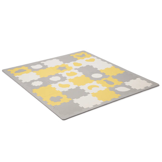 COVORAS DE JOACA KINDERKRAFT LUNO SHAPES, PUZZLE 3D, SPUMA, YELLOW, KINDERKRAFT