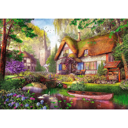 PUZZLE TREFL 1000 PREMIUM PLUS TEA TIME CASUTA DIN PADURE, TREFL 1000P