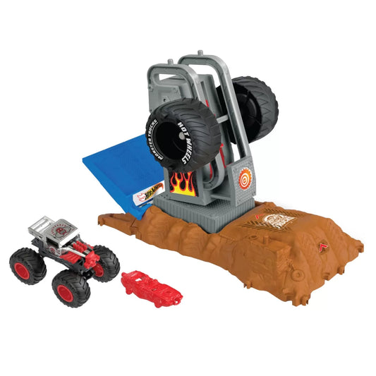 HOT WHEELS MONSTER TRUCKS ENTRY CHALLENGE ARENA SMASHERS PROVOCAREA TIRE PRESS, HOT WHEELS - MONSTER TRUCK