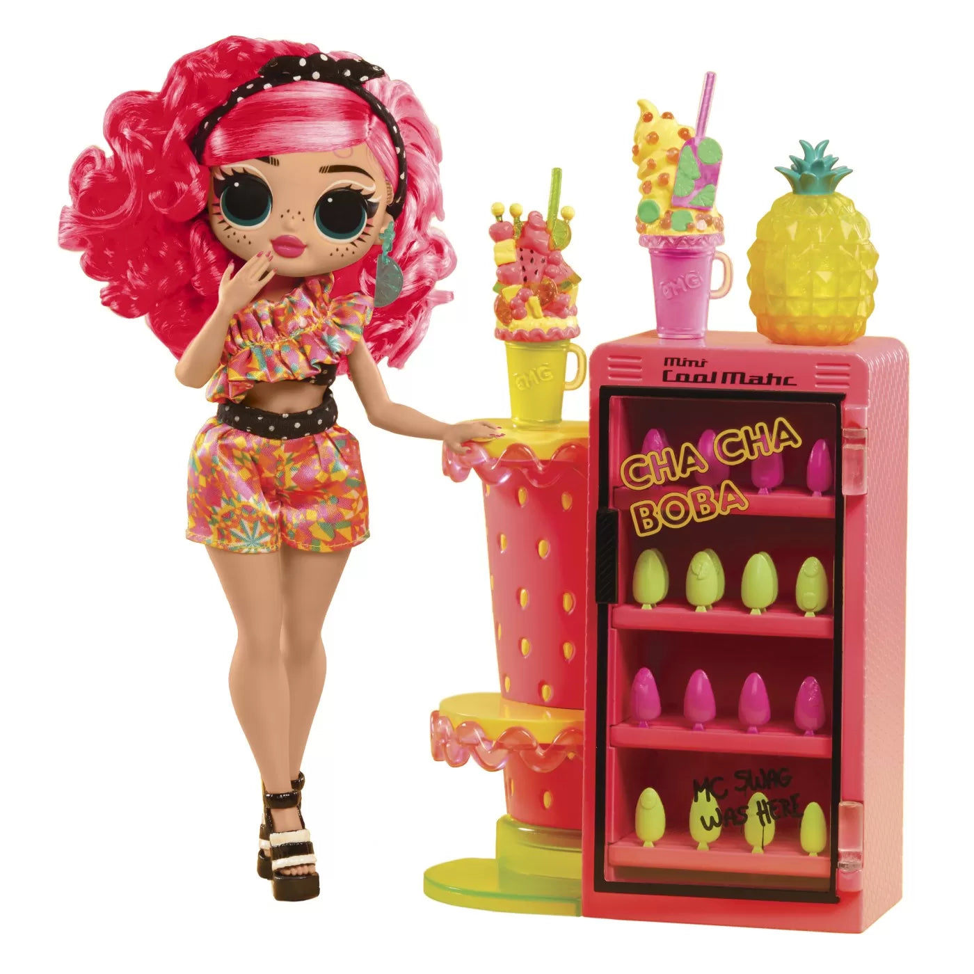 L.O.L. SURPRISE! OMG SWEET NAILS PINKY POPS FRUIT SHOP SET PAPUSA CU ACCESORII, LOL SURPRISE