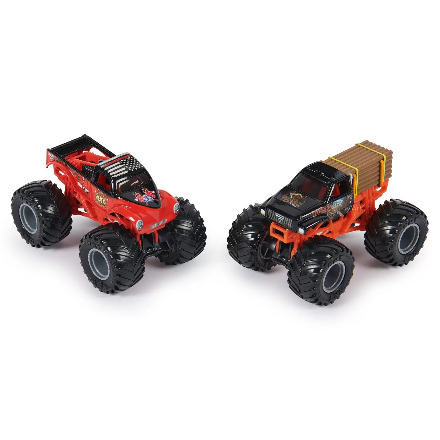 MONSTER JAM SET 2 MASINUTE METALICE LUMBERJACK SI AXE SCARA 1:64, MONSTER JAM