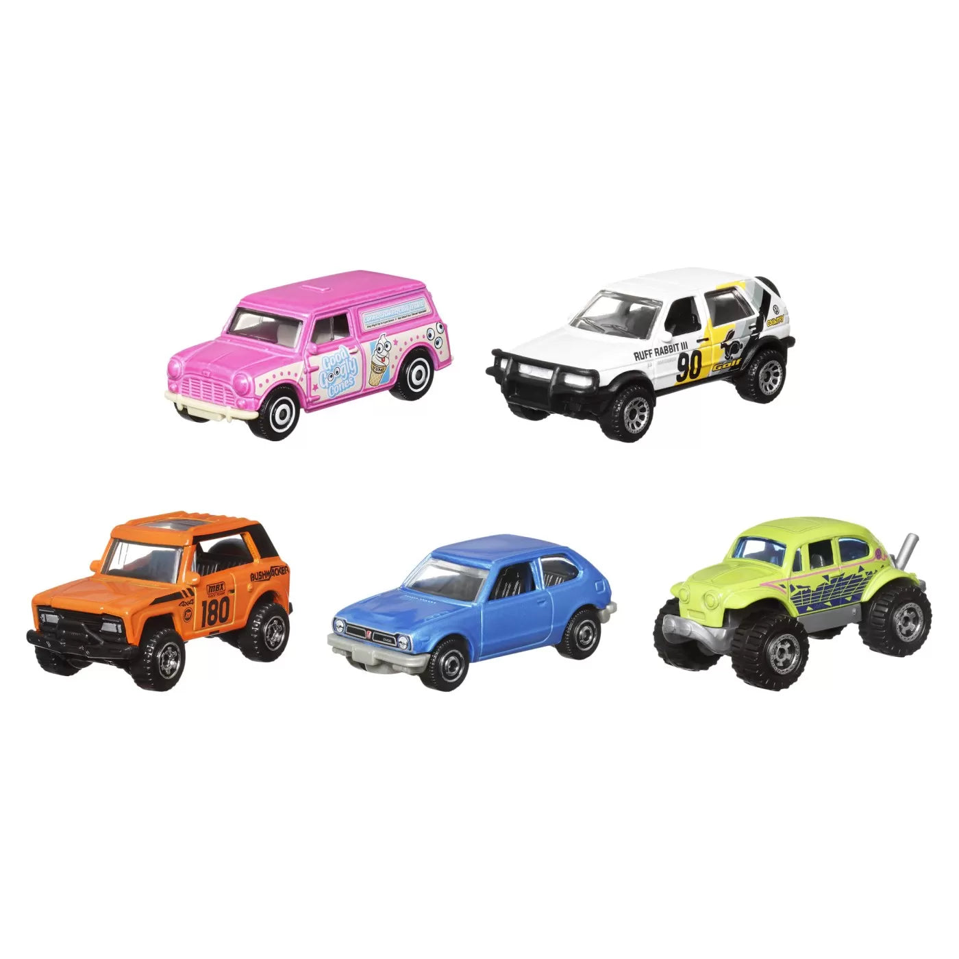 MATCHBOX SET 5 MASINUTE METALICE MBX RETRO SCARA 1:64, MATCHBOX