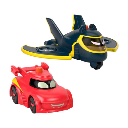 FISHER PRICE BATWHEELS SET 2 MASINUTE CU LUMINI REDBIRD SI BATWING SCARA 1:55, FISHER PRICE - BATWHEELS