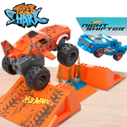 HOT WHEELS MONSTER TRUCK MEGA SET CONSTRUCTIE CURSA TIGER SHARK CHOMP, HOT WHEELS - MONSTER TRUCK