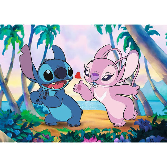 PUZZLE TREFL 1000 PREMIUM PLUS DISNEY LILO SI STITCH ANGEL SI STITCH LA PLIMBARE, TREFL 1000P