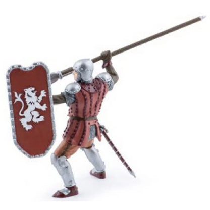 PAPO FIGURINA CAVALER CU SULITA SI SCUT ROSU, PERSONAJE MEDIEVALE FANTASTICE