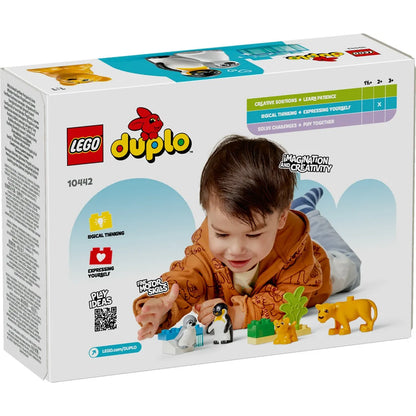 LEGO DUPLO FAMILII DE ANIMALE SALBATICE: PINGUINI SI LEI 10442, LEGO DUPLO