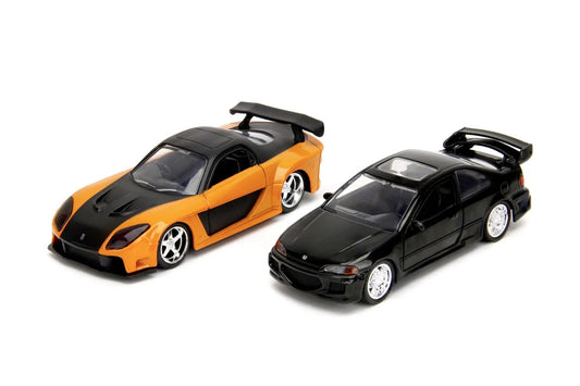 JADA FAST & FURIOUS LEGACY SERIES SET 2 MASINUTE METALICE HONDA CIVIC SI MAZDA RX-7 SCARA 1:32, JADATOYS - FAST AND FURIOUS