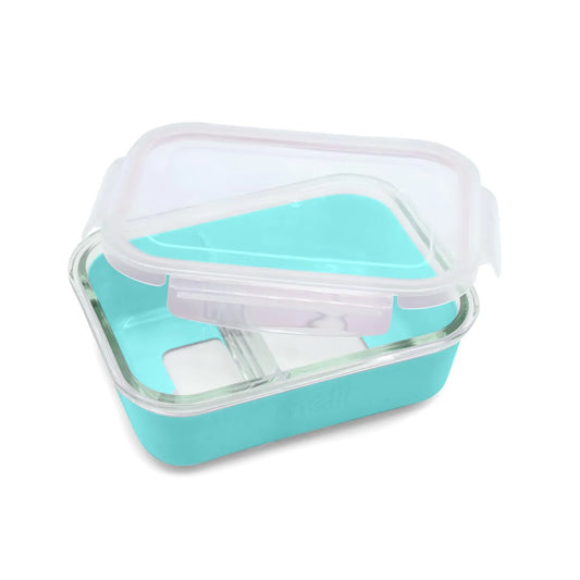 RECIPIENT STICLA 740 ML CU HUSA ANTIDERAPANTA SILICON MELII BLUE, MELII