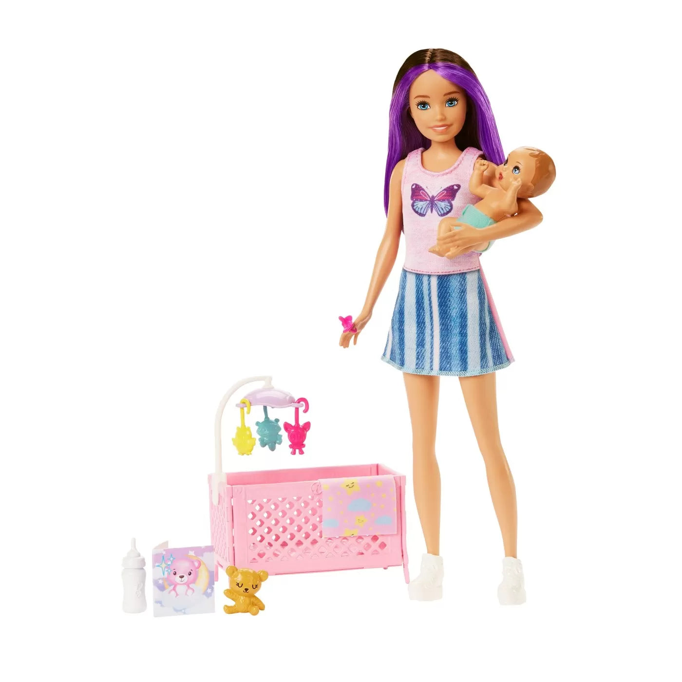 PAPUSA BARBIE MAMICA SATENA CU BEBELUS, BARBIE - FAMILY