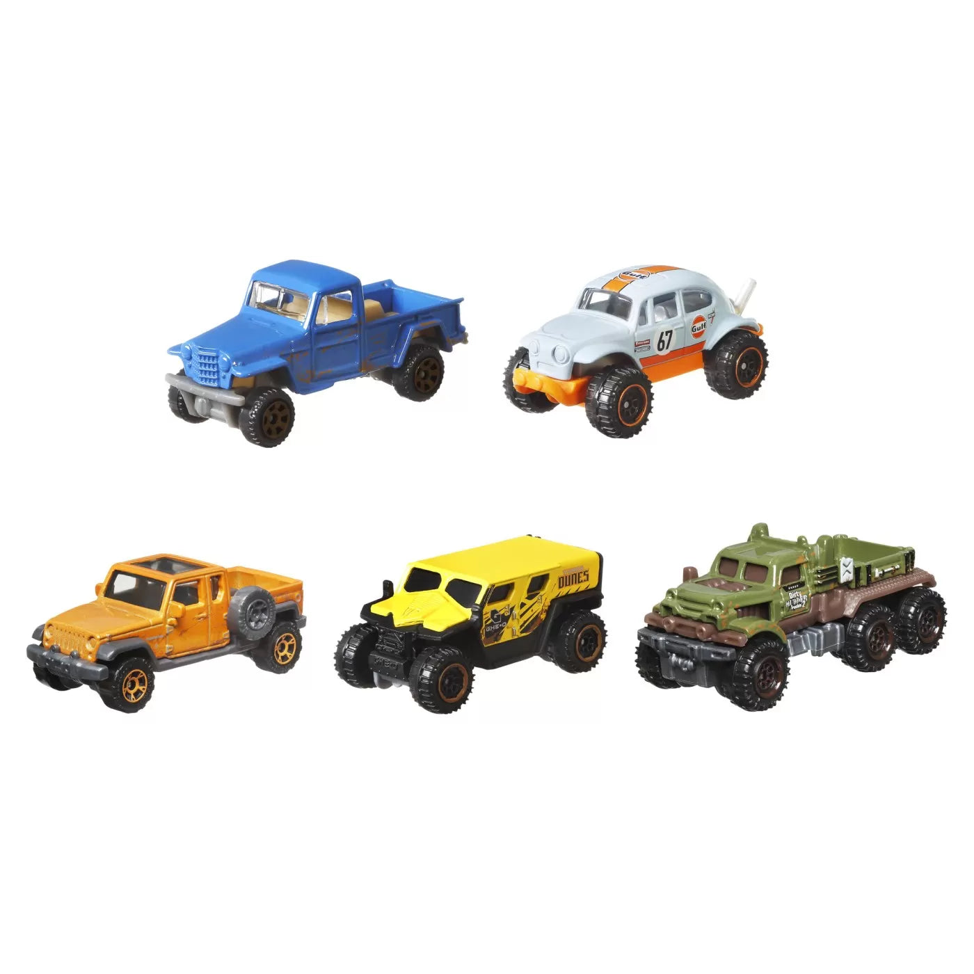MATCHBOX SET 5 MASINUTE METALICE MBX NO ROAD NO PROBLEM SCARA 1:64, MATCHBOX