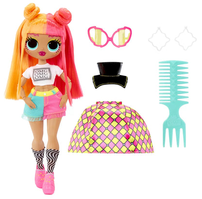 L.O.L. SURPRISE! OMG NEONLICIOUS PAPUSA FASHIONISTA CU ACCESORII, LOL SURPRISE
