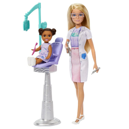 BARBIE SET DE JOACA PAPUSA BARBIE BLONDA FACE CARIERA STOMATOLOG, BARBIE - I CAN BE