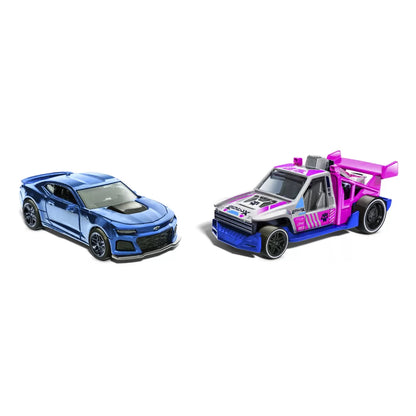 HOT WHEELS SET 2 MASINUTE METALICE PULL BACK CAMARO ZL1 2022 SI LOLUX 1:43, HOT WHEELS - VEHICULE