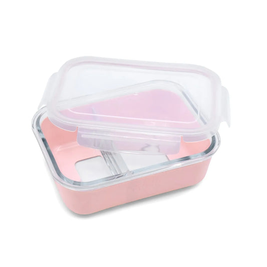 RECIPIENT STICLA 740ML CU HUSA ANTIDERAPANTA SILICON MELII ROZ, MELII