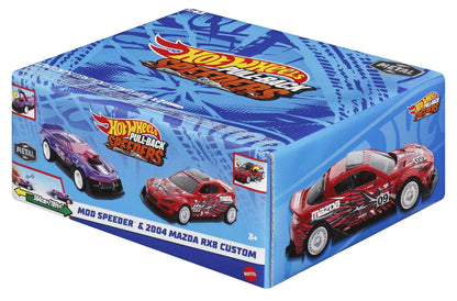 HOT WHEELS SET 2 MASINUTE METALICE PULL BACK MOD SPEEDER SI 2004 MAZDA RX8 CUSTOM 1:43, HOT WHEELS - VEHICULE