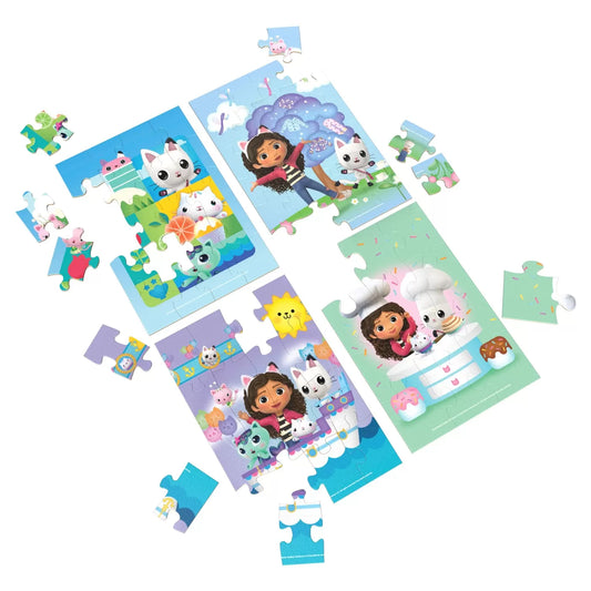 GABBYS DOLLHOUSE SET 4 PUZZLE DIN LEMN, GABBYS DOLLHOUSE