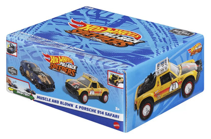 HOT WHEELS SET 2 MASINUTE METALICE PULL BACK MUSCLE AND BLOWN SI PORSCHE 914 SAFARI 1:43, HOT WHEELS - VEHICULE