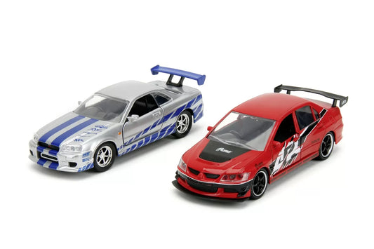 JADA FAST AND FURIOUS SET 2 MASINI METALICE MITSUBISHI LANCER EVOLUTION IX 1:32, JADATOYS - FAST AND FURIOUS