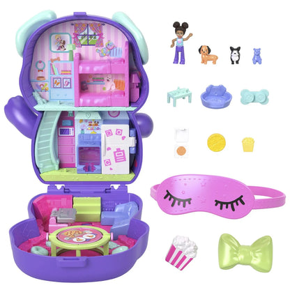POLLY POCKET SET GENTUTA ANIMALUT CATELUS IN PIJAMA CU ACCESORII, POLLY POCKET