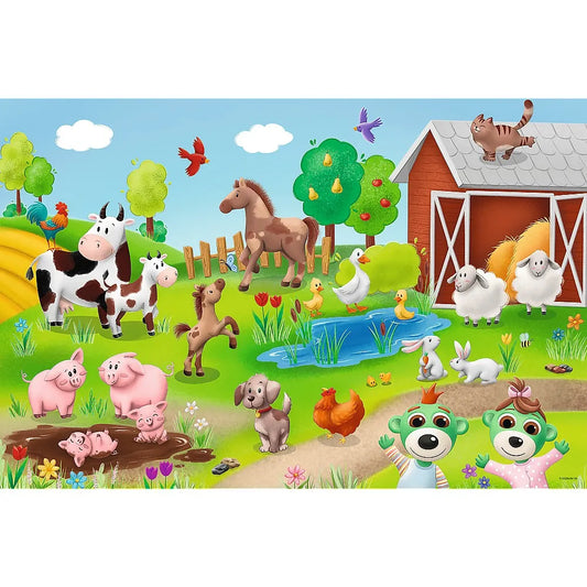 PUZZLE TREFL 24 MAXI BABIES AND THE BEAR ANIMALE LA FERMA, TREFL 24M