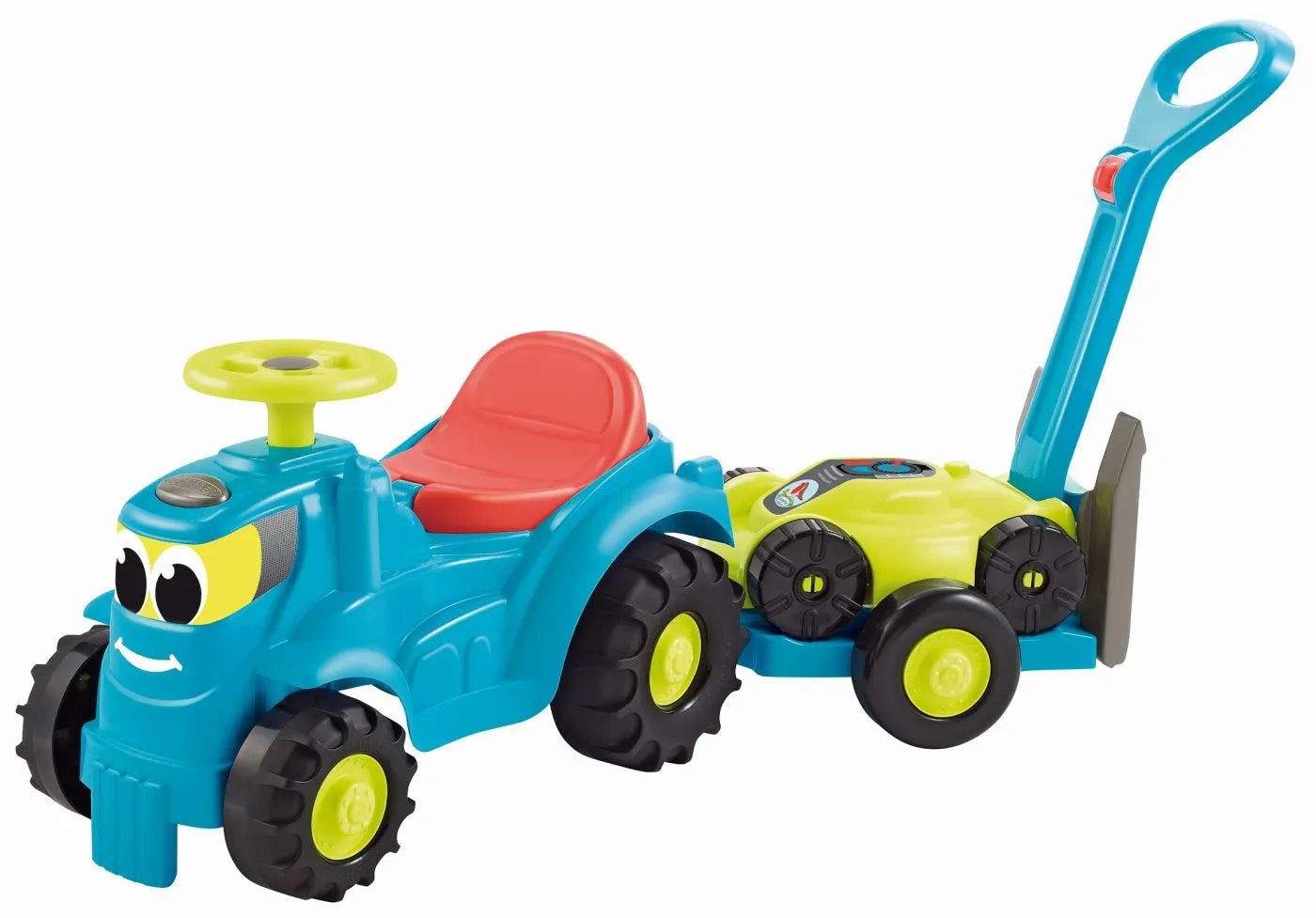 ECOIFFIER SET TRACTOR RIDE CU REMORCA SI COSITOARE, ECOIFFIER