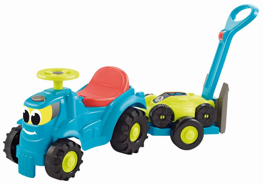 ECOIFFIER SET TRACTOR RIDE CU REMORCA SI COSITOARE, ECOIFFIER