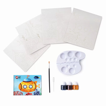 SET DESEN AS ART ACUARELA PEISAJ MARIN, AS ART BOX