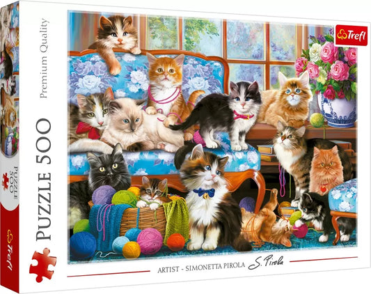 PUZZLE TREFL 500 FAMILIA DE PISICUTE, TREFL 500P