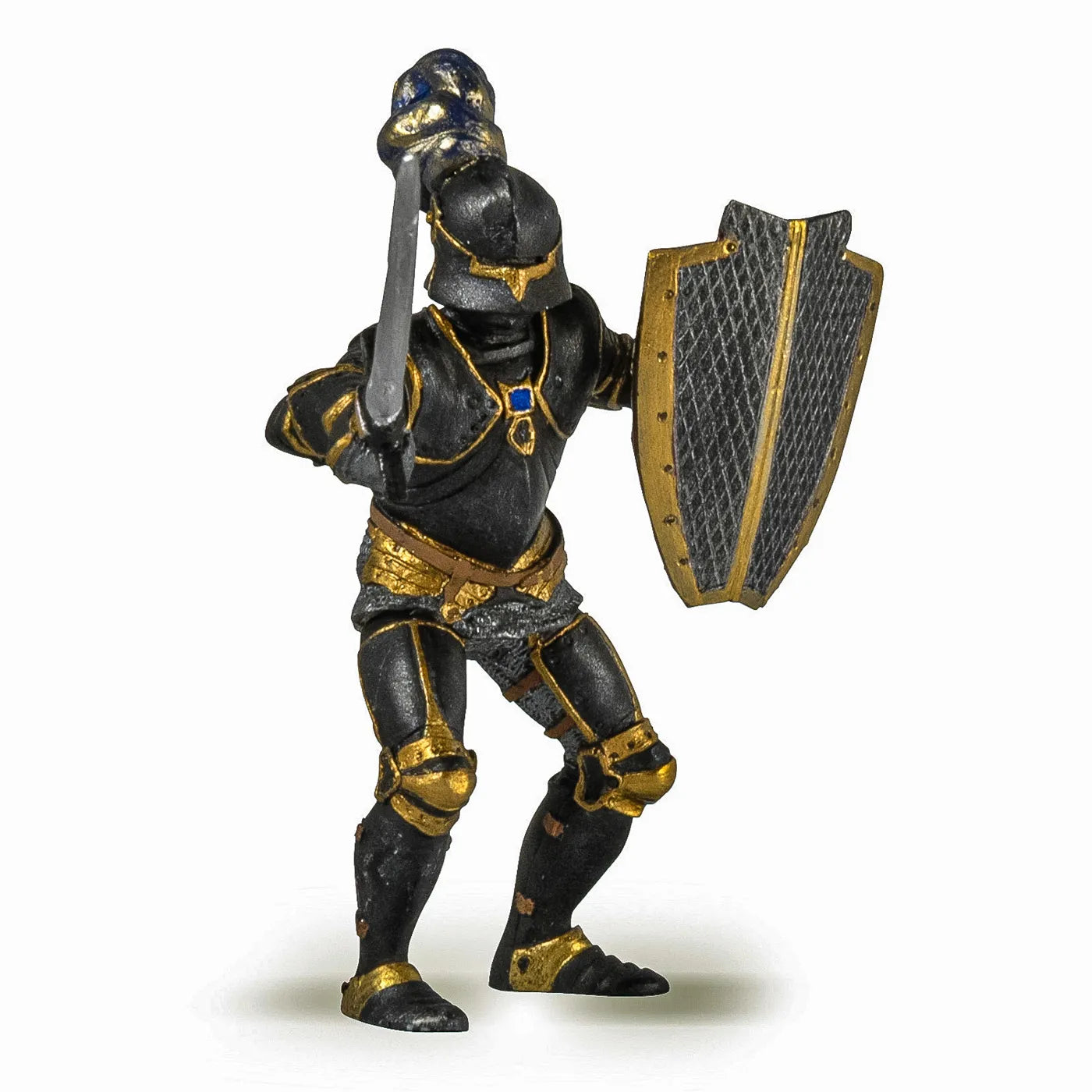 PAPO FIGURINA CAVALER IN ARMURA NEAGRA, PERSONAJE MEDIEVALE FANTASTICE