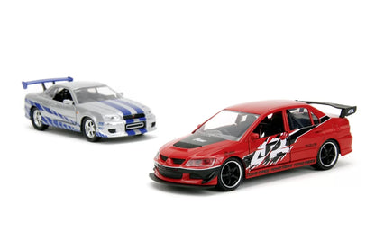 JADA FAST AND FURIOUS SET 2 MASINI METALICE MITSUBISHI LANCER EVOLUTION IX 1:32, JADATOYS - FAST AND FURIOUS