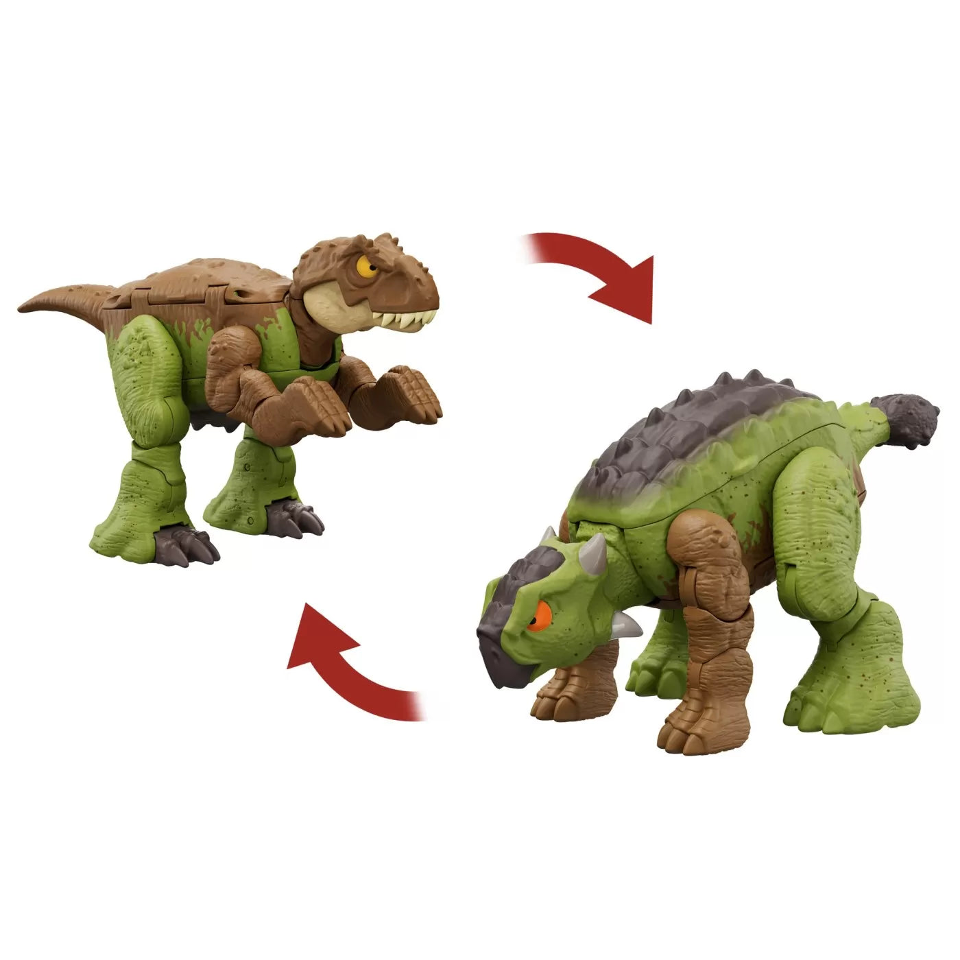 JURASSIC WORLD FIERCE CHANGERS DOUBLE DANGER DINOZAUR TRANSFORMABIL TYRANNOSAURUS REX SI ANKYLOSAURUS MARO, JURASSIC WORLD