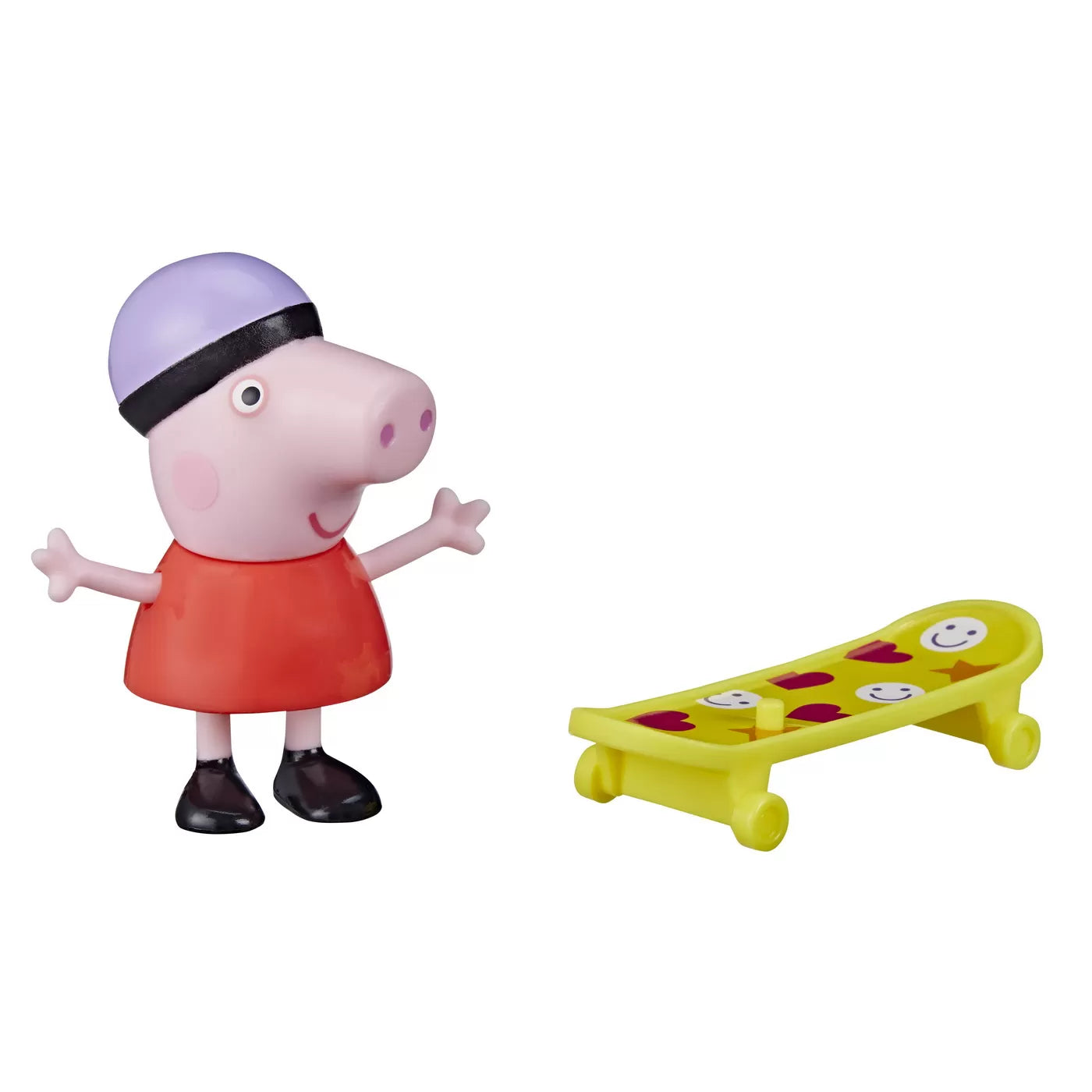 PEPPA PIG FIGURINA PRIETENII AMUZANTI PEPPA PIG CU SKATEBOARD 7CM, PEPPA PIG